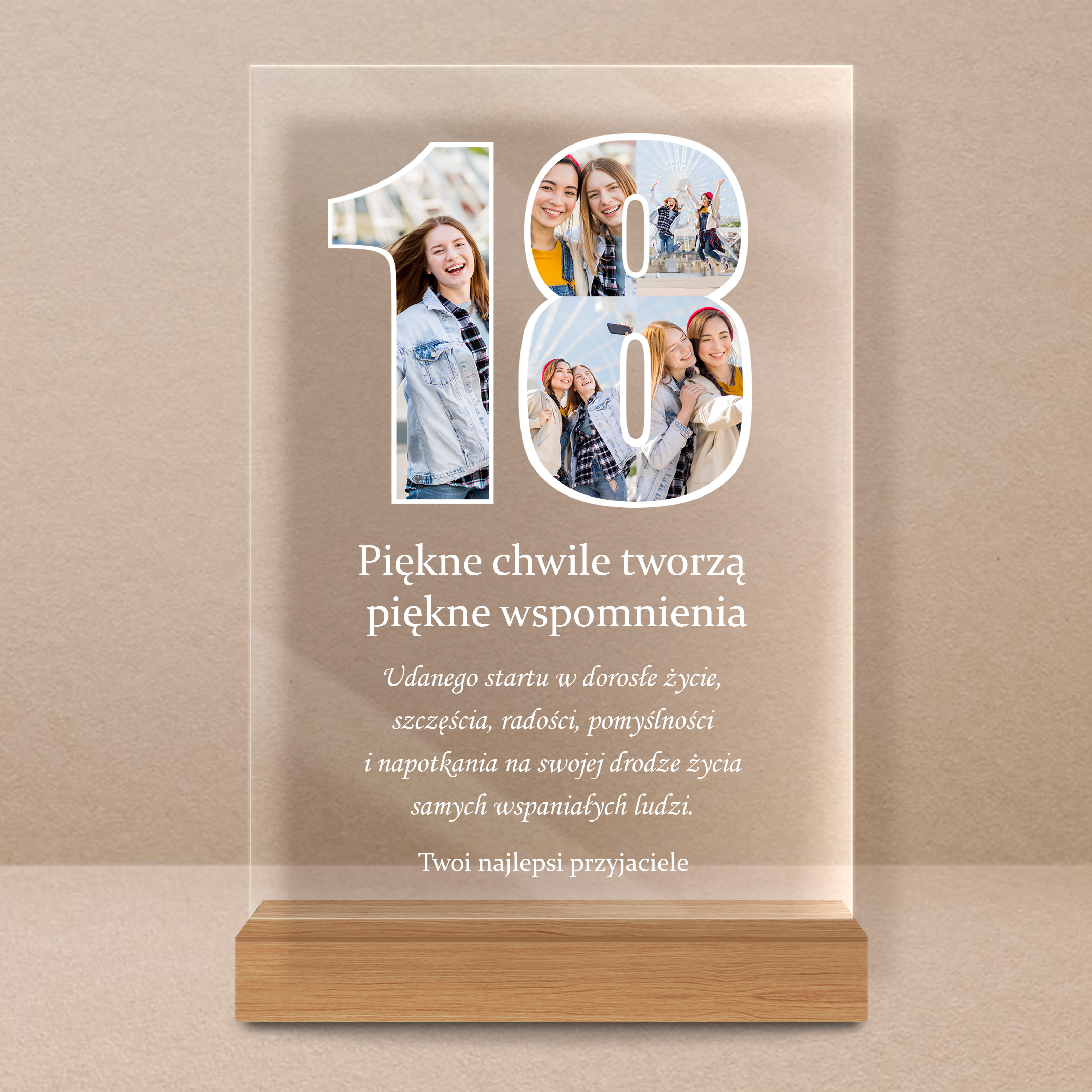 18 urodziny - Druk na szkle, spersonalizowany prezent - Adamell.pl - Wyjątkowe Prezenty