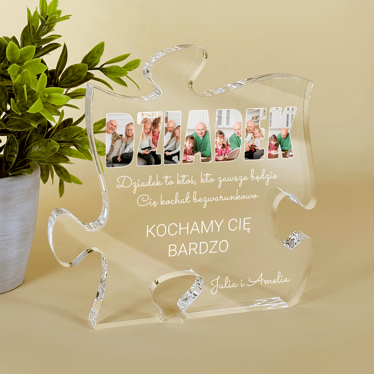 Bezwarunkowa miłość dziadka - Druk na szkle - puzzel, spersonalizowany prezent dla dziadka - Adamell.pl