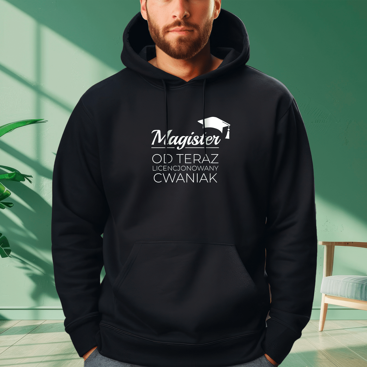 Bluza męska z nadrukiem CWANIAK - prezent dla absolwenta - Adamell.pl