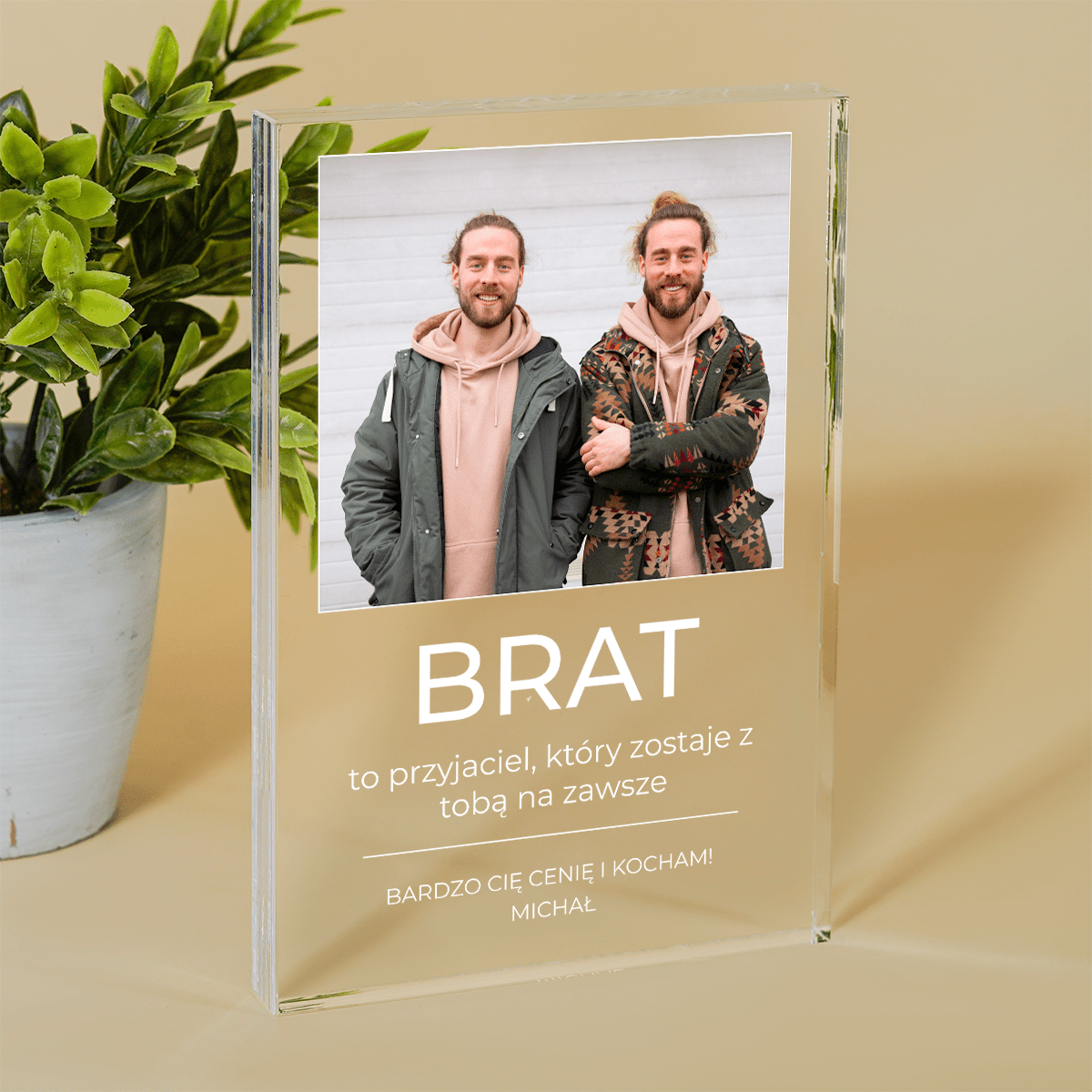 Brat to przyjaciel na zawsze - Druk na szkle, spersonalizowany prezent dla brata - Adamell.pl