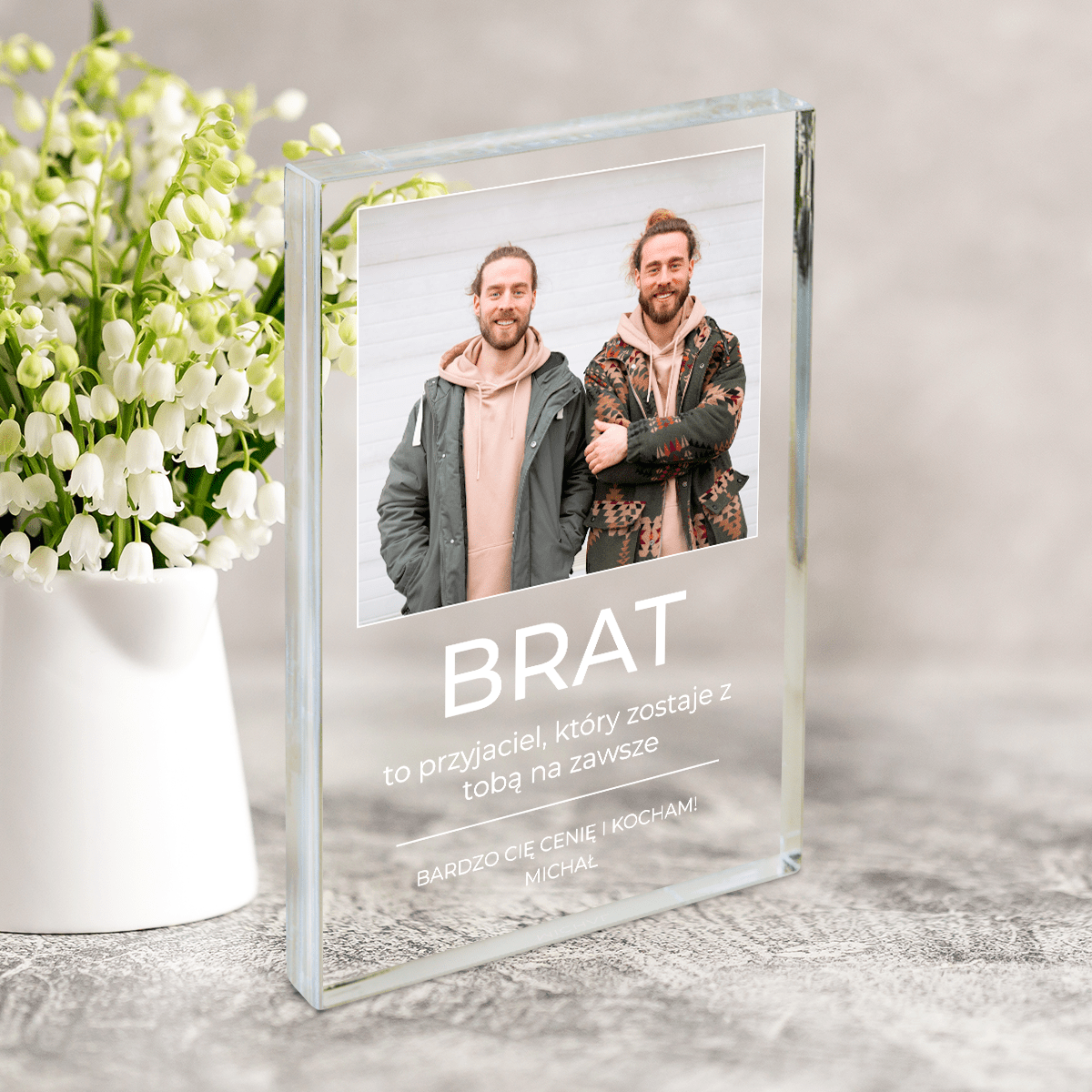 Brat to przyjaciel na zawsze - Druk na szkle, spersonalizowany prezent dla brata - Adamell.pl