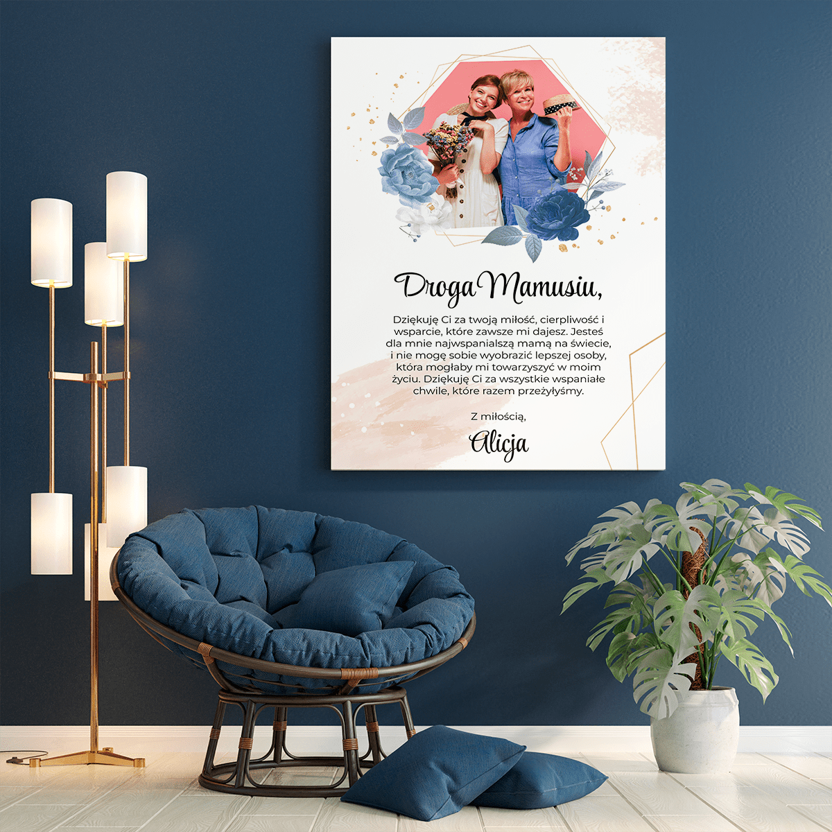 Cudowne życzenia - druk na płótnie, spersonalizowany prezent dla mamy - Adamell.pl