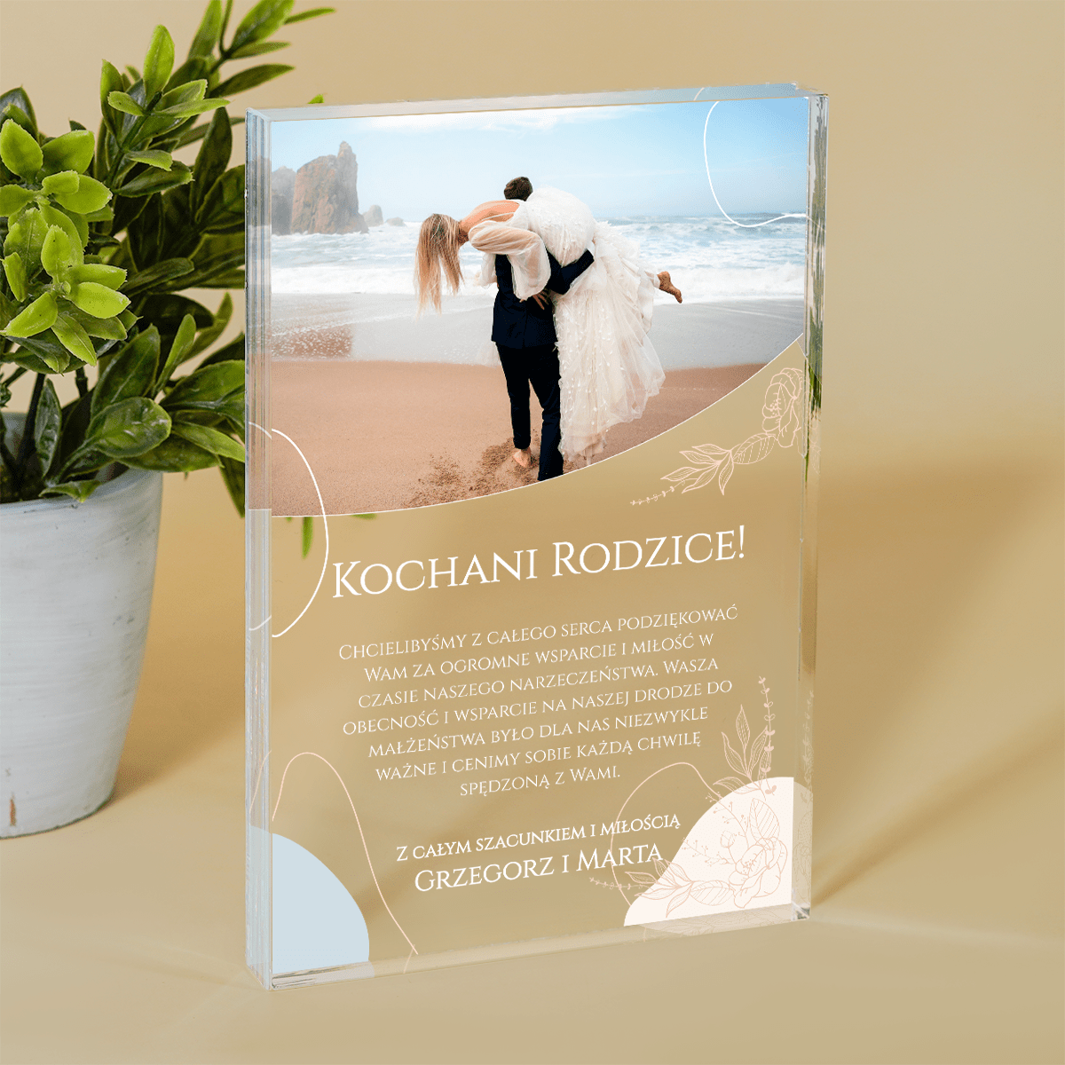 Cudowni rodzice - Druk na szkle, spersonalizowany prezent dla rodziców - Adamell.pl