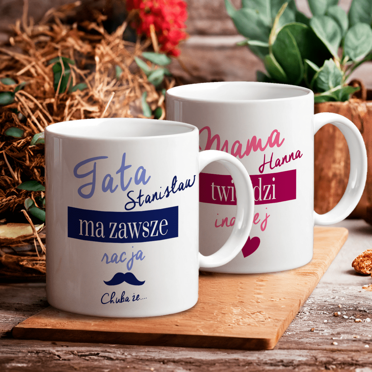 Dla mamy i taty - 1x Kubek z nadrukiem, spersonalizowany prezent dla rodziców - Adamell.pl