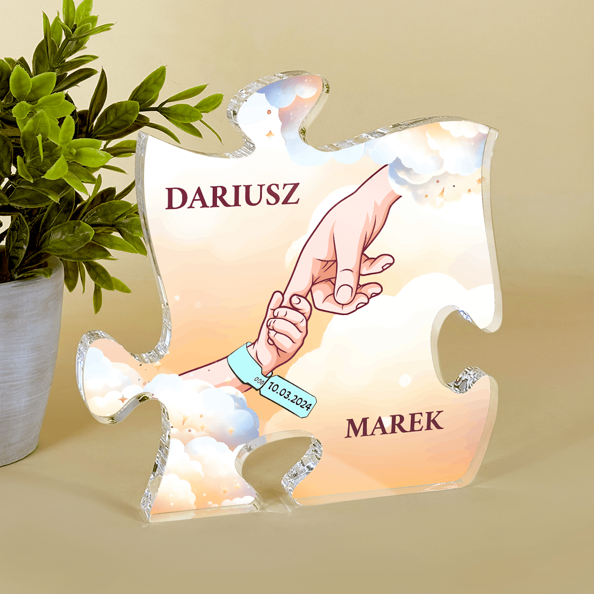 Dłonie Clipart - Druk na szkle - puzzel, spersonalizowany prezent dla taty - Adamell.pl