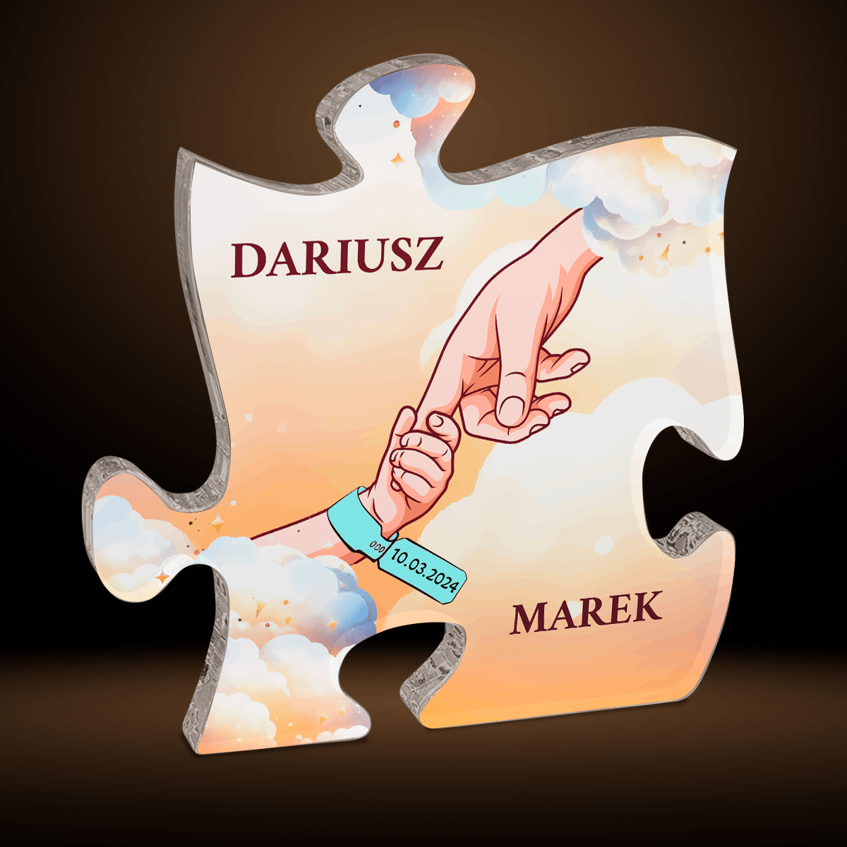 Dłonie Clipart - Druk na szkle - puzzel, spersonalizowany prezent dla taty - Adamell.pl