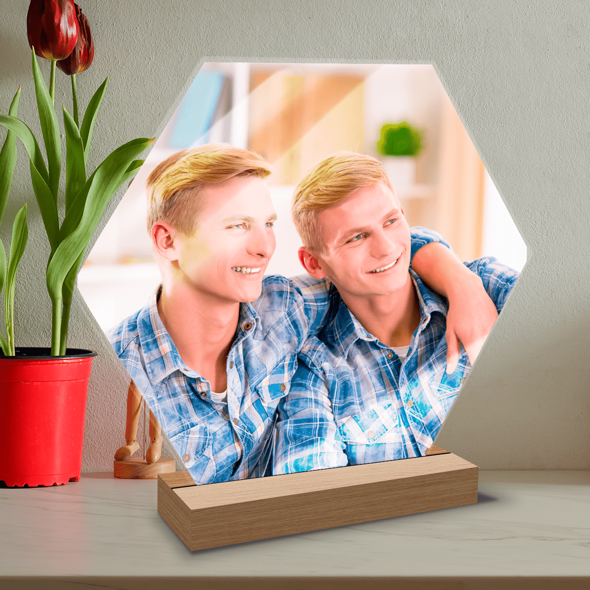 Dwaj bracia - Druk na szkle, spersonalizowany prezent dla brata - Adamell.pl