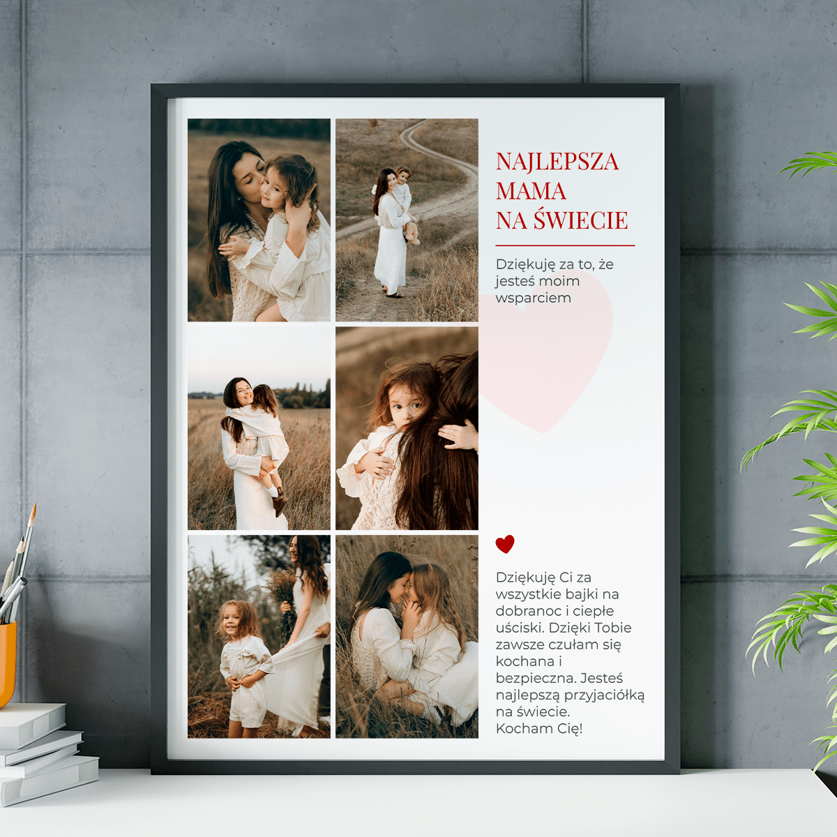 Dziękuję, że jesteś moim wsparciem - plakat, spersonalizowany prezent dla mamy - Adamell.pl