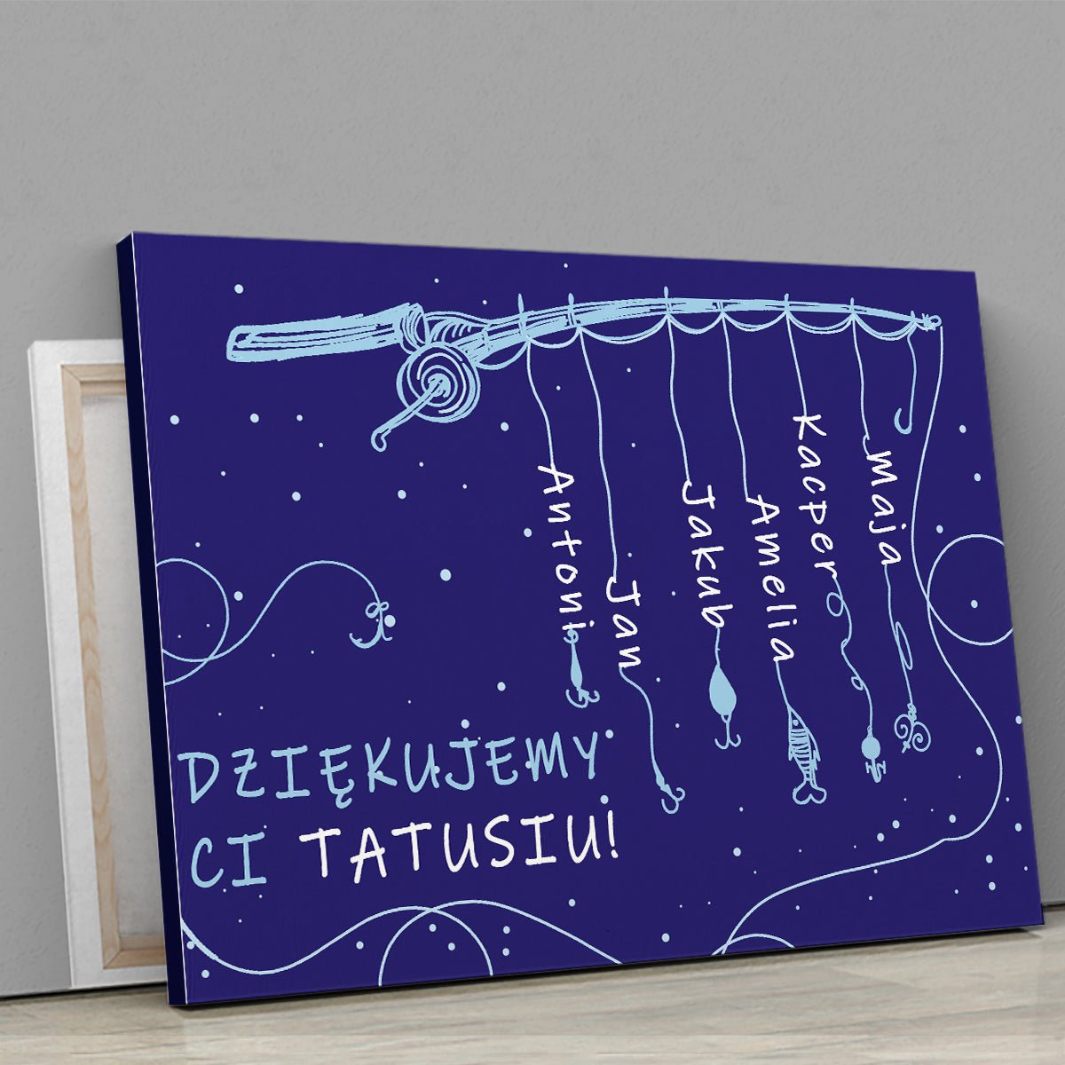 Dziękujemy Ci tatusiu! - druk na płótnie, spersonalizowany prezent dla taty - Adamell.pl