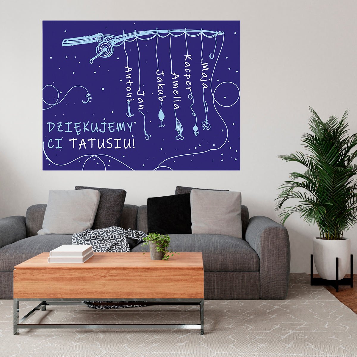Dziękujemy Ci tatusiu! - druk na płótnie, spersonalizowany prezent dla taty - Adamell.pl