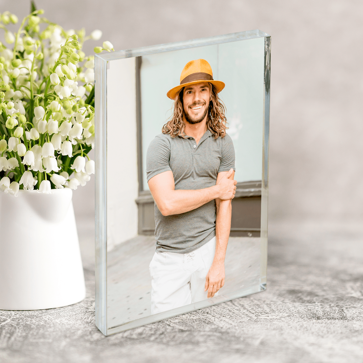 Fotografia mężczyzny - Druk na szkle, spersonalizowany prezent dla niego - Adamell.pl