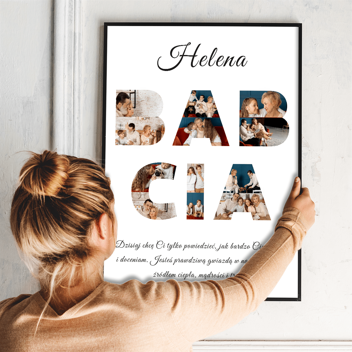 Fotokolaż BABCIA - plakat, spersonalizowany prezent dla babci - Adamell.pl