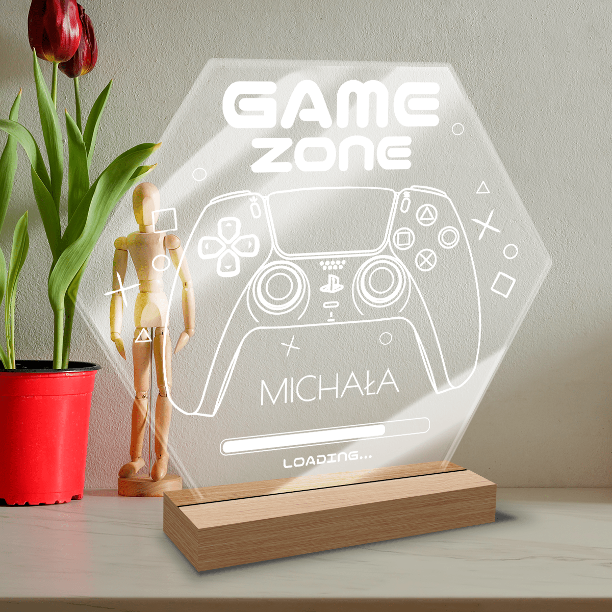 Game zone - Druk na szkle, spersonalizowany prezent dla niego - Adamell.pl