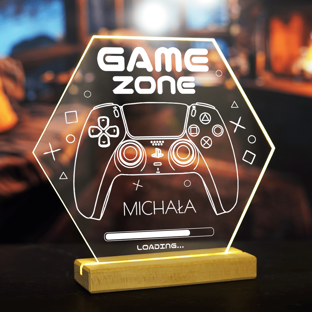 Game zone - Druk na szkle, spersonalizowany prezent dla niego - Adamell.pl