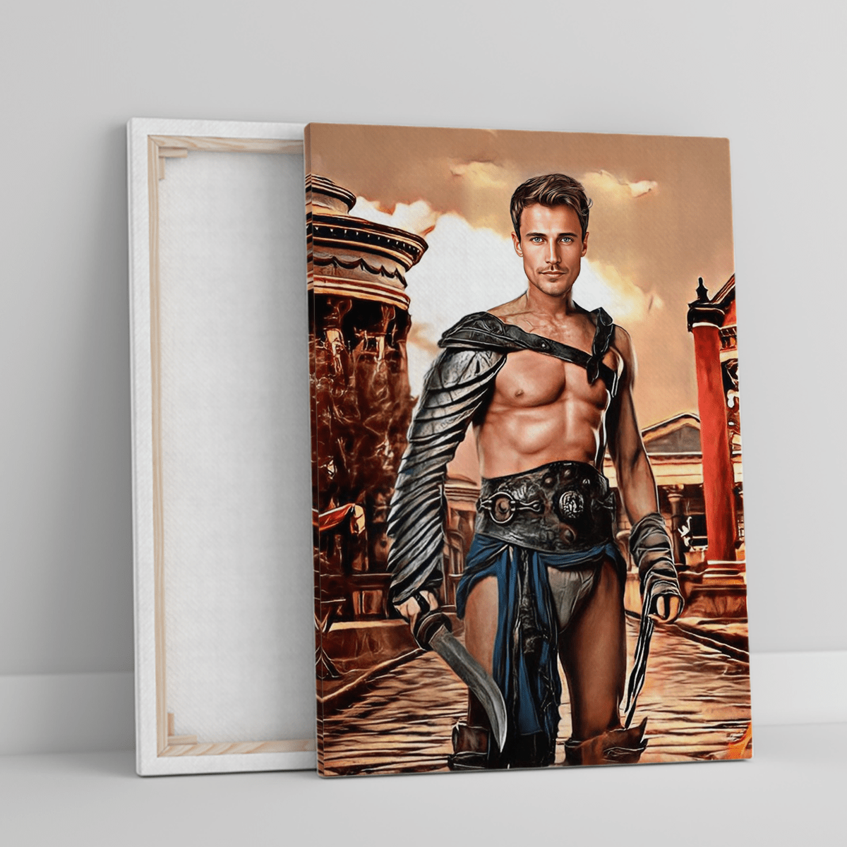 Gladiator portret - druk na płótnie, spersonalizowany prezent dla niego - Adamell.pl