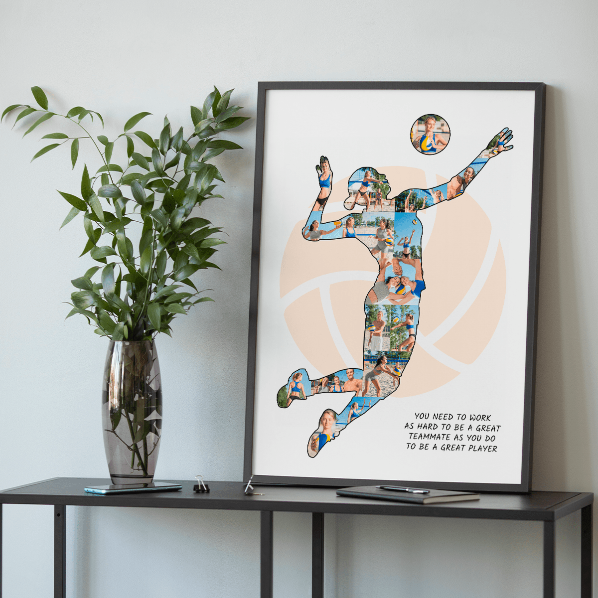 Gra w siatkówkę - plakat, spersonalizowany prezent dla sportowca - Adamell.pl