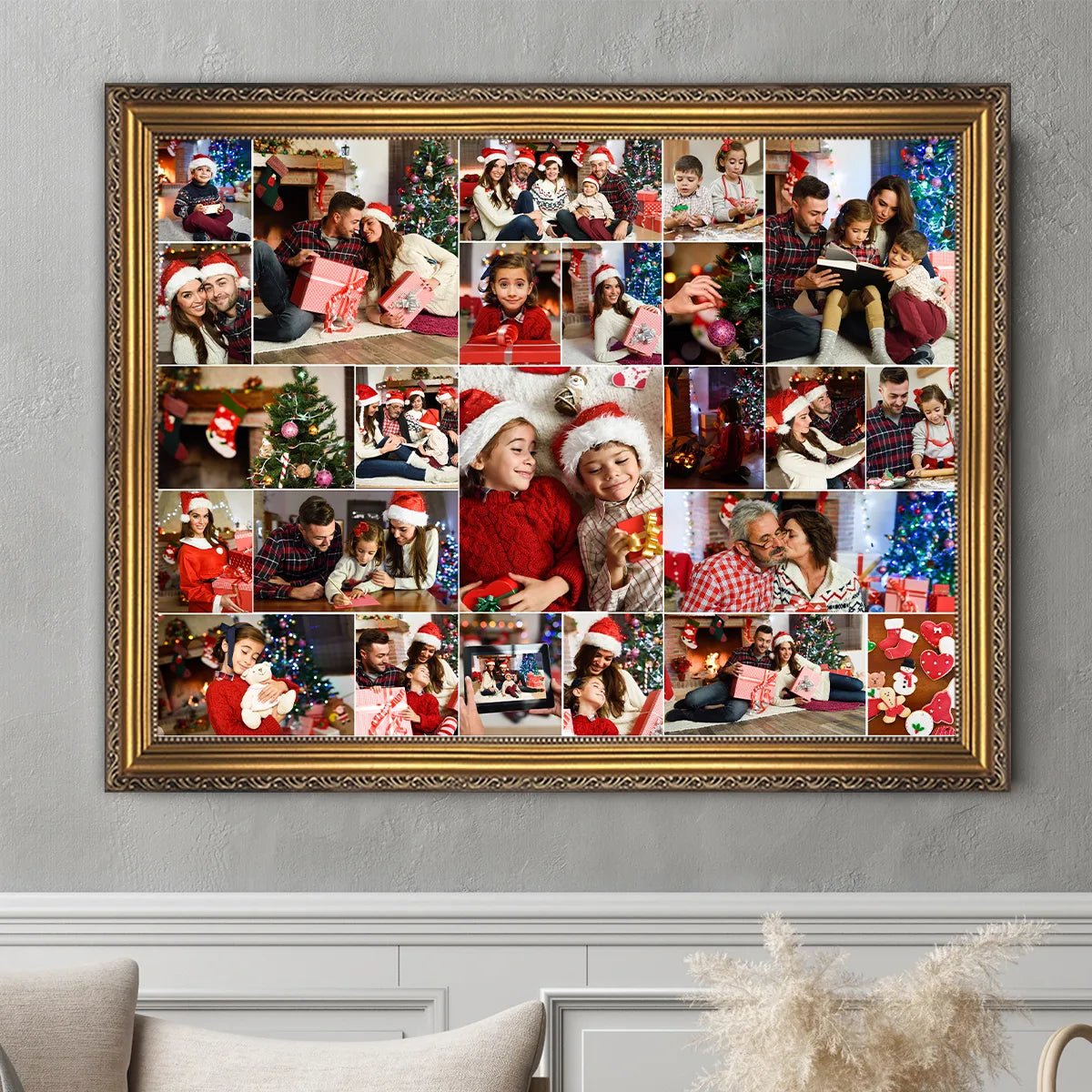 Gwiazdkowy kolaż zdjęć - druk na płótnie, spersonalizowany prezent dla rodziców - Adamell.pl