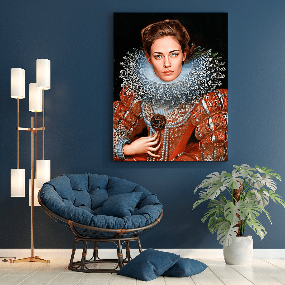 Historyczny portret damy - druk na płótnie, spersonalizowany prezent dla kobiety - Adamell.pl