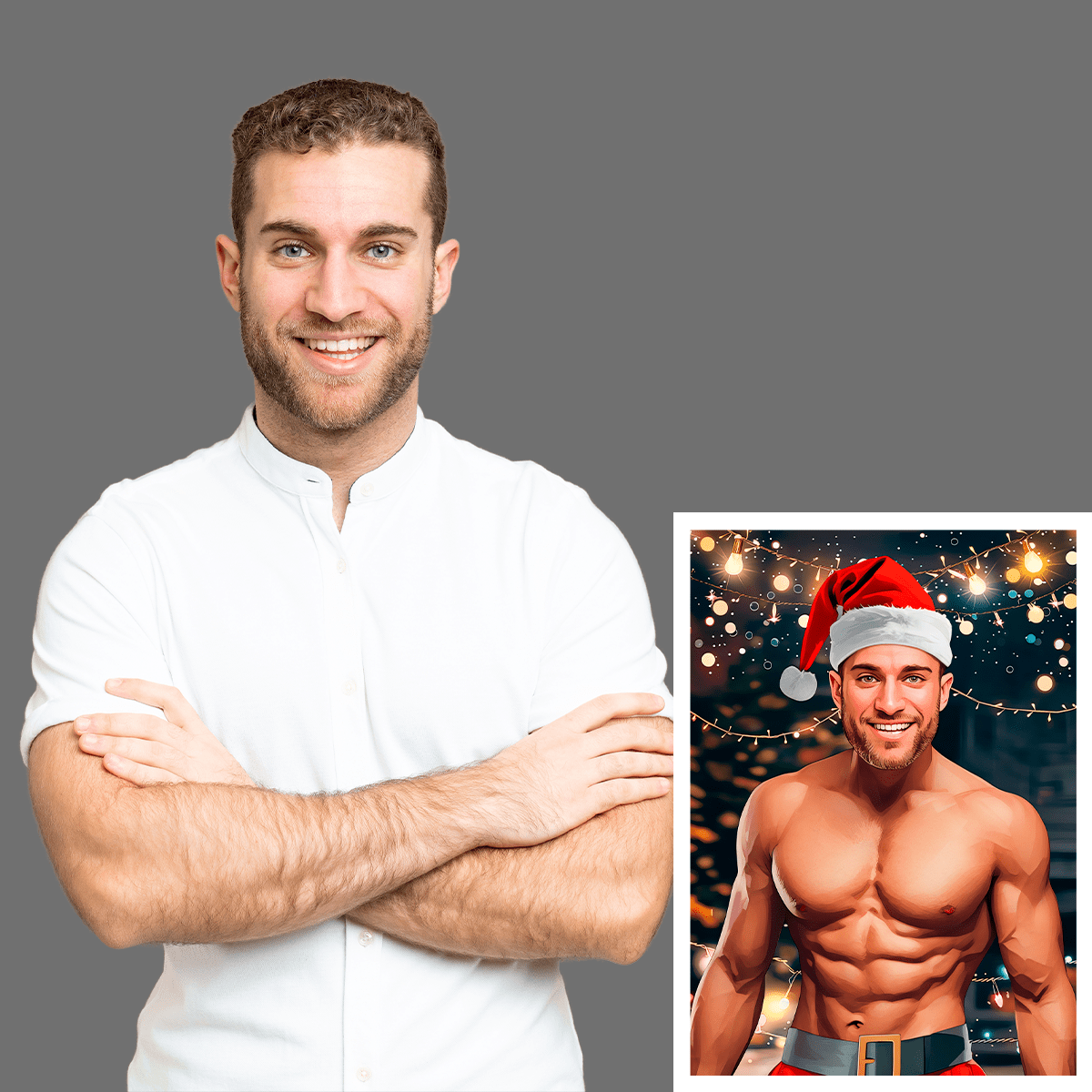 Jak Święty Mikołaj - druk na płótnie, spersonalizowany prezent dla chłopaka - Adamell.pl