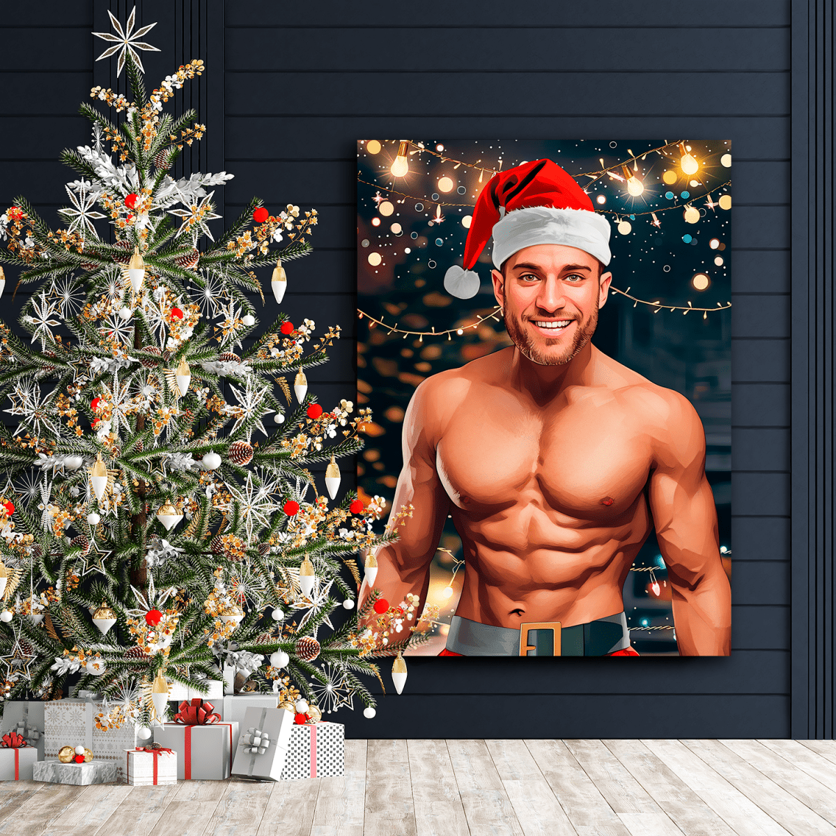 Jak Święty Mikołaj - druk na płótnie, spersonalizowany prezent dla chłopaka - Adamell.pl