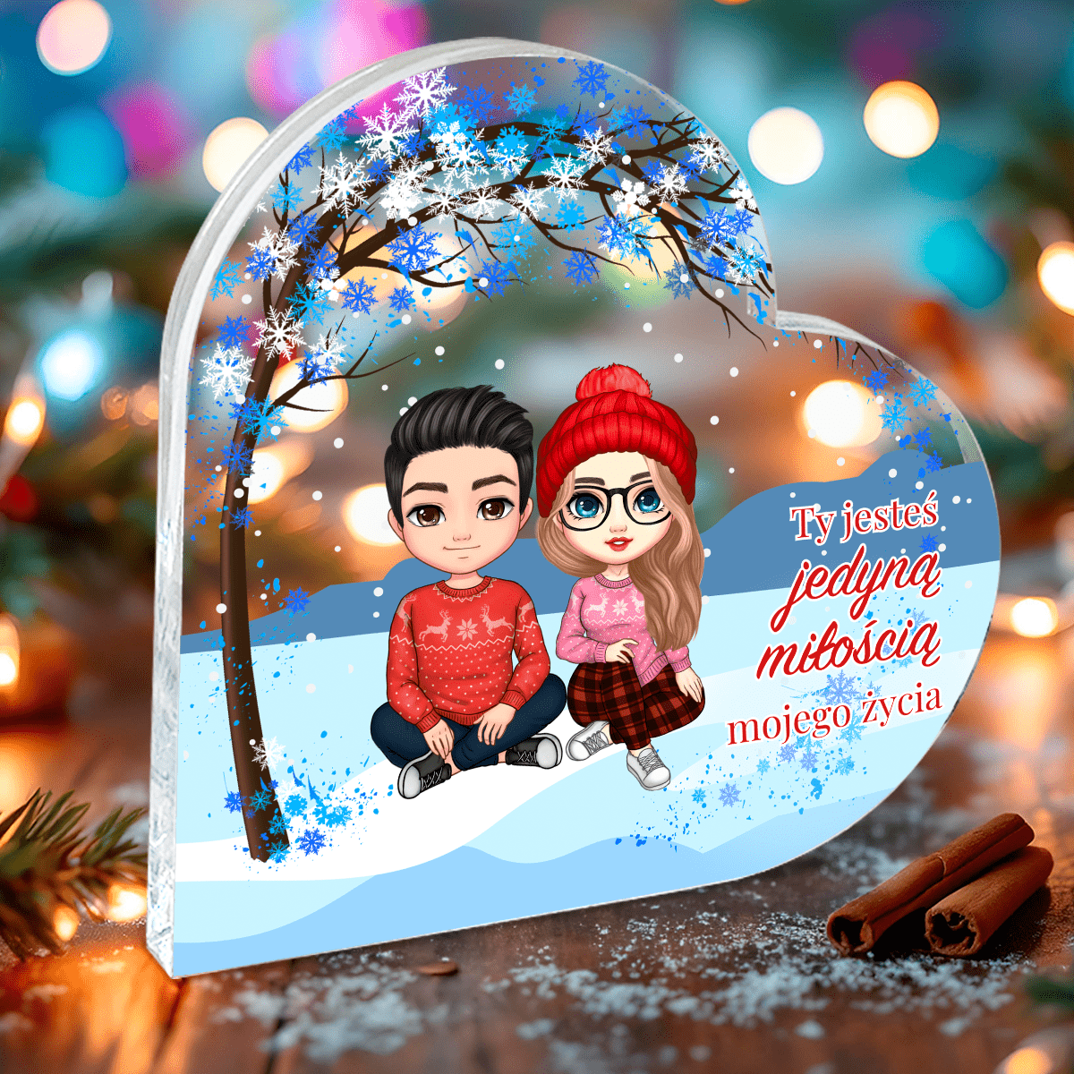 Jedyna miłość życia Clipart - Druk na szkle, spersonalizowany prezent dla dziewczyny - Adamell.pl