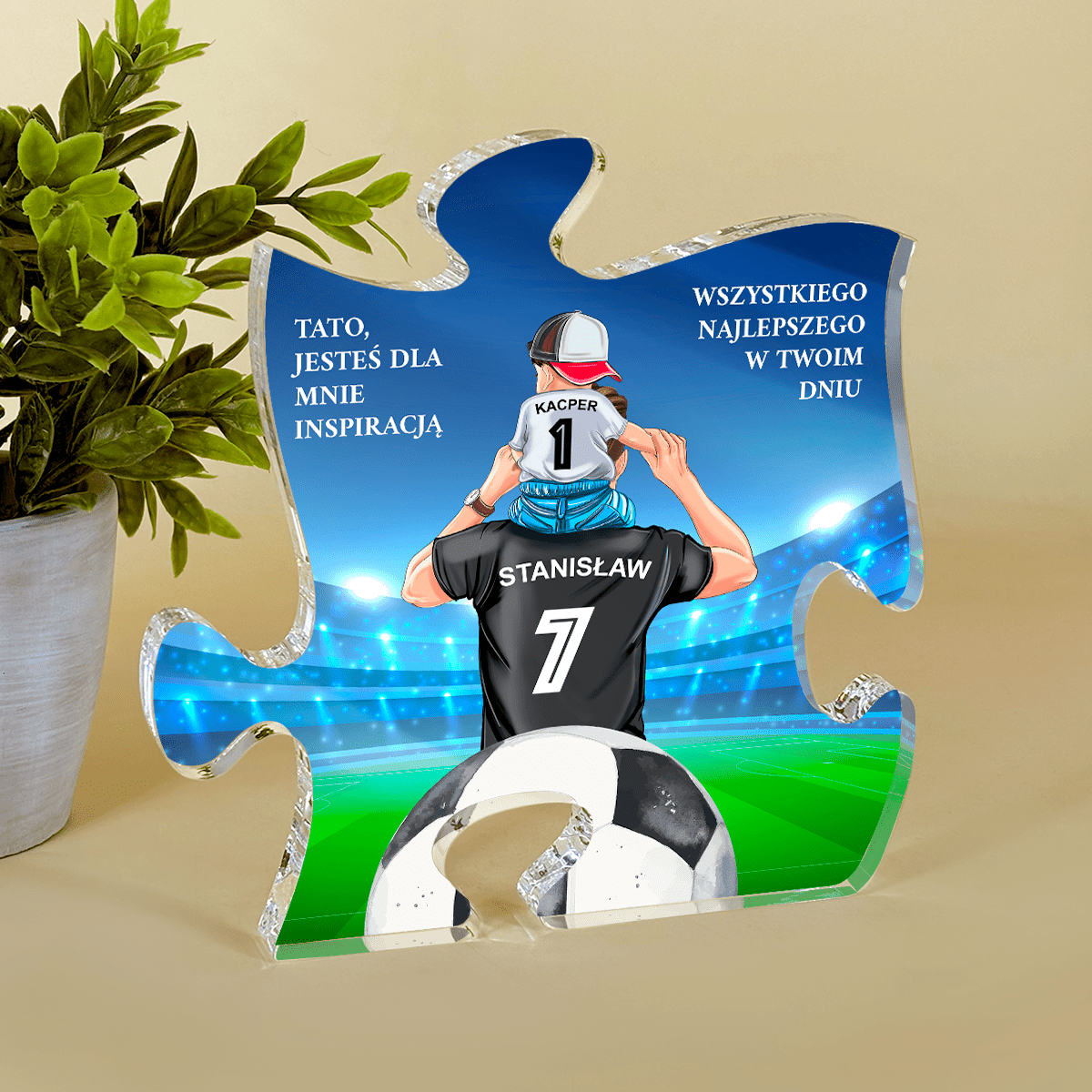 Jesteś dla mnie inspiracją - Druk na szkle - puzzel, spersonalizowany prezent dla taty - Adamell.pl
