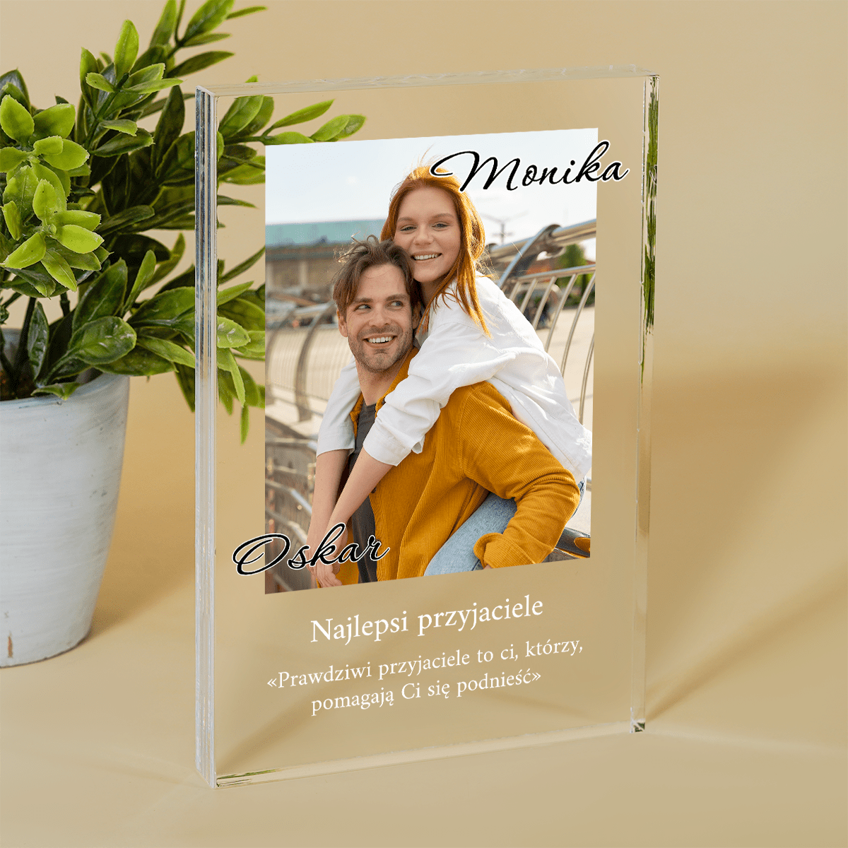 Jesteś najlepszym przyjacielem - Druk na szkle, spersonalizowany prezent dla przyjaciela - Adamell.pl