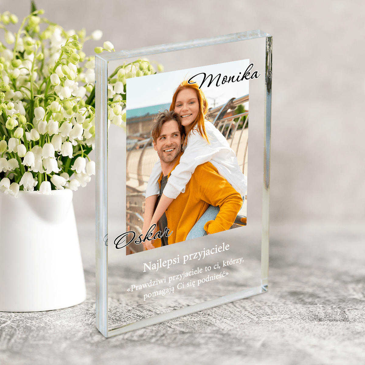 Jesteś najlepszym przyjacielem - Druk na szkle, spersonalizowany prezent dla przyjaciela - Adamell.pl