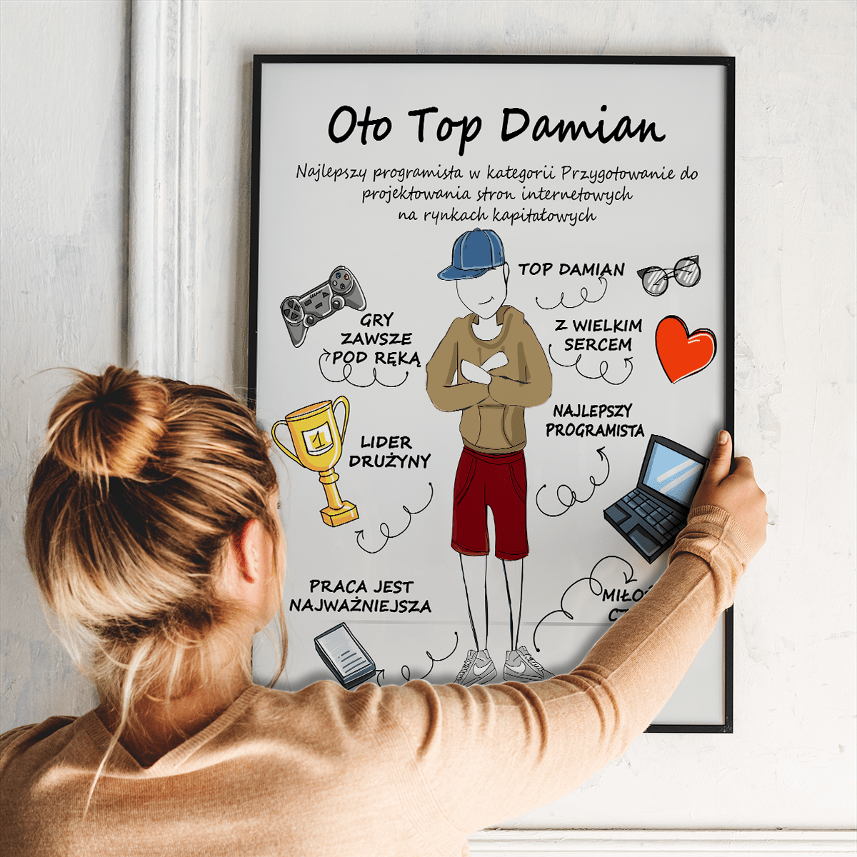 Jesteś TOP - plakat, spersonalizowany prezent dla niego - Adamell.pl