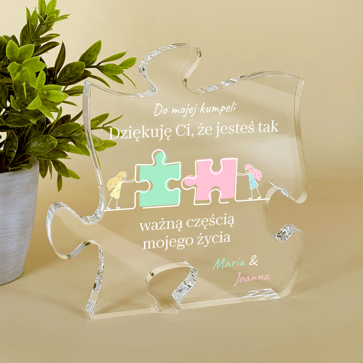 Jesteś ważną częścią mojego życia - Druk na szkle - puzzel, spersonalizowany prezent dla przyjaciółki - Adamell.pl