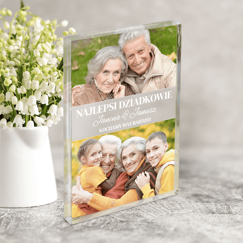 Jesteście wyjątkowymi dziadkami - Druk na szkle, spersonalizowany prezent dla dziadków - Adamell.pl
