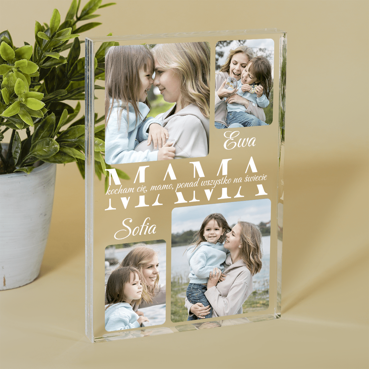 Kocham Cię ponad wszystko, mamo - Druk na szkle, spersonalizowany prezent dla mamy - Adamell.pl