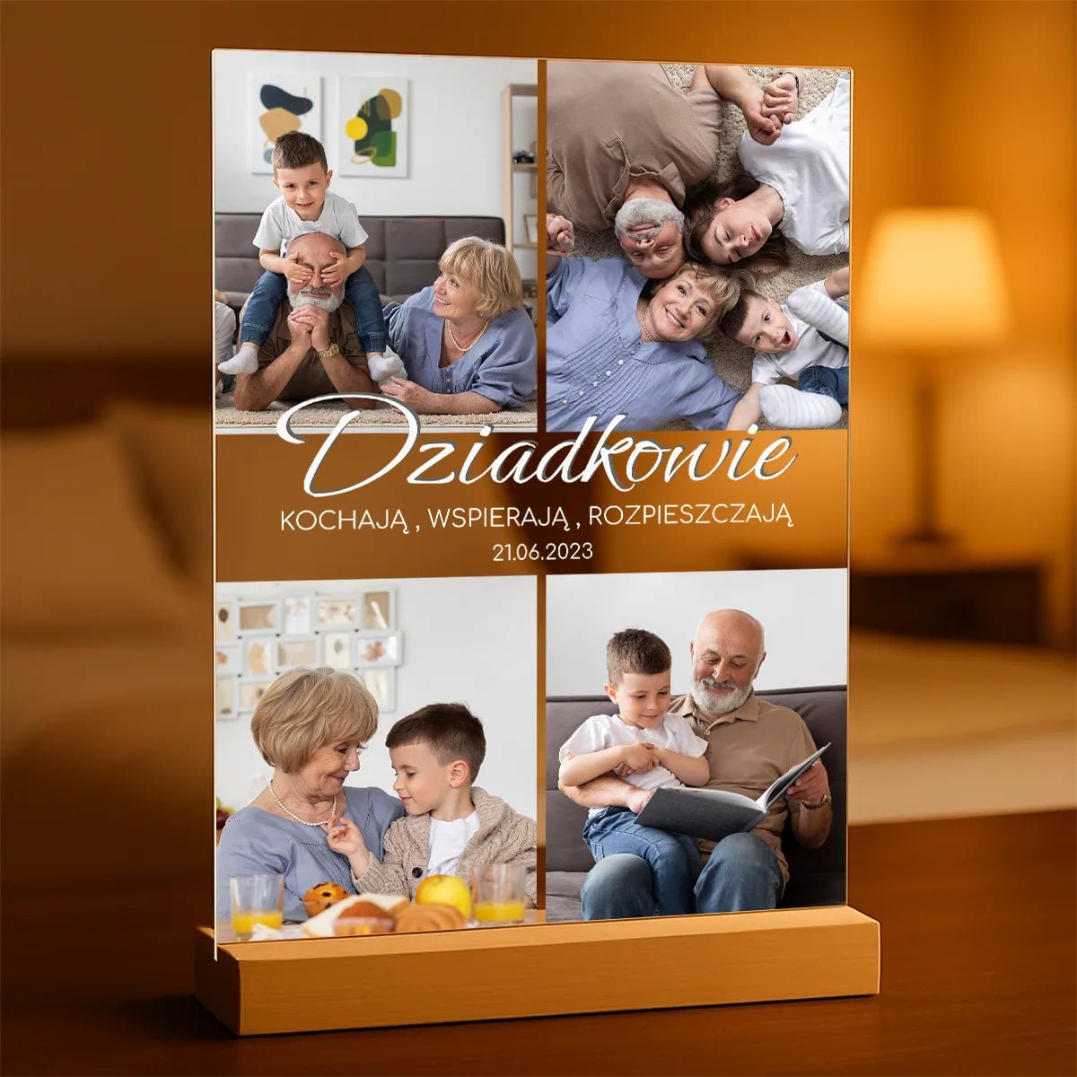 Kochani dziadkowie - Druk na szkle, spersonalizowany prezent dla dziadków - Adamell.pl