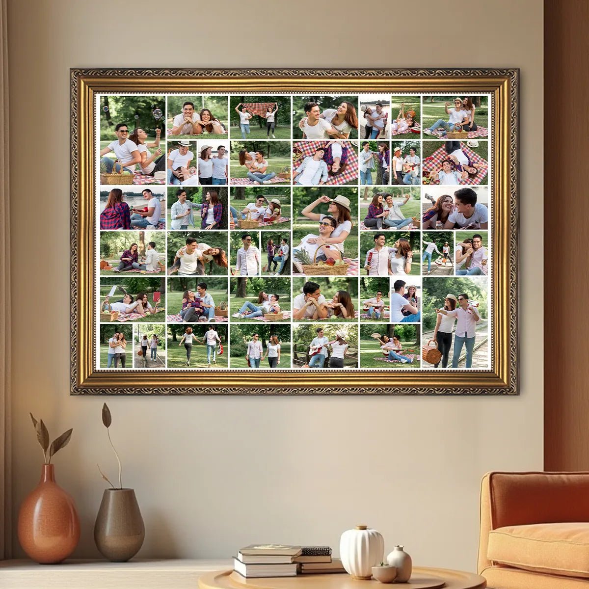 Kolaż miłosny 40 zdjeć - druk na płótnie, spersonalizowany prezent dla pary - Adamell.pl