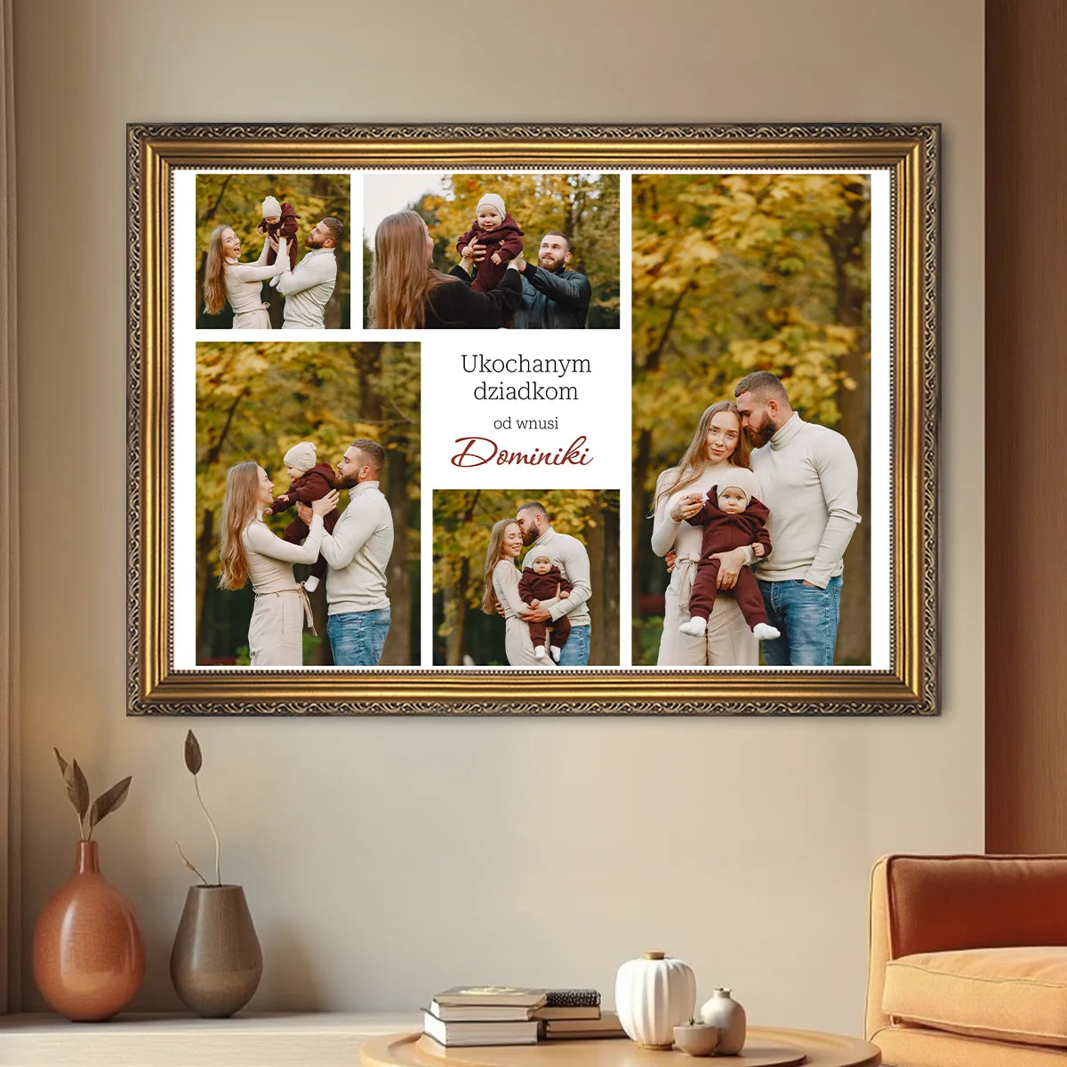 Ukochanym dziadkom fotokolaż - druk na płótnie, spersonalizowany prezent dla dziadków