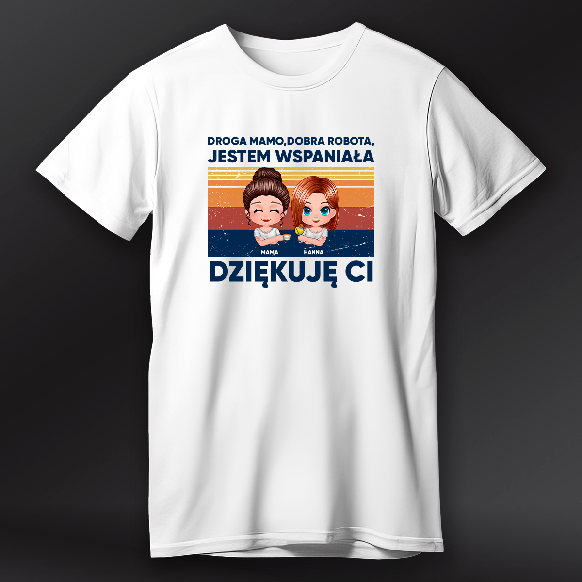 Koszulka damska z nadrukiem DOBRA ROBOTA - spersonalizowany prezent dla mamy - Adamell.pl