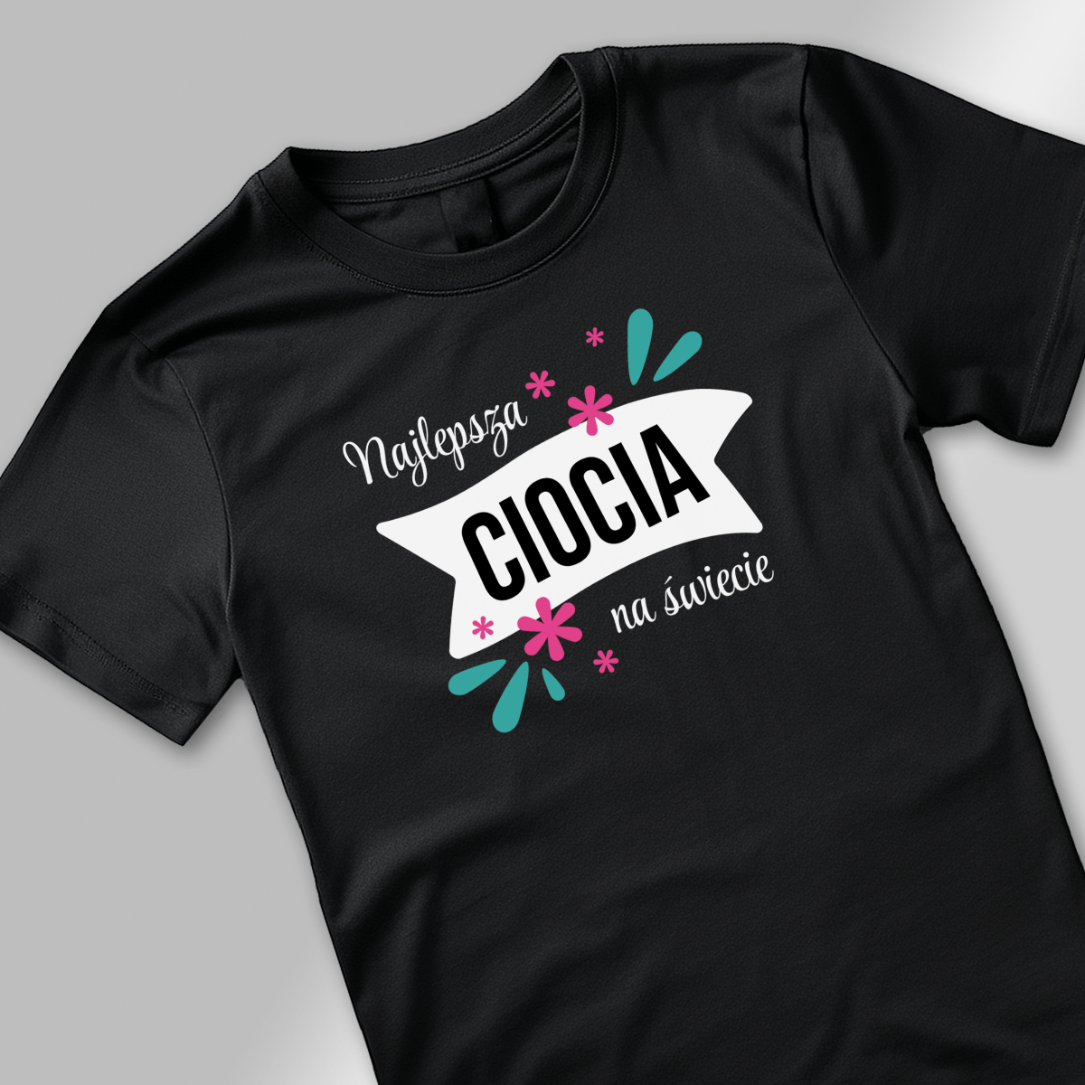 Koszulka damska z nadrukiem NAJLEPSZA CIOCIA - spersonalizowany prezent dla cioci - Adamell.pl