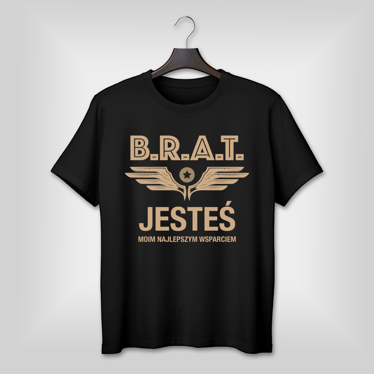 Koszulka męska z nadrukiem BRAT - prezent dla brata - Adamell.pl