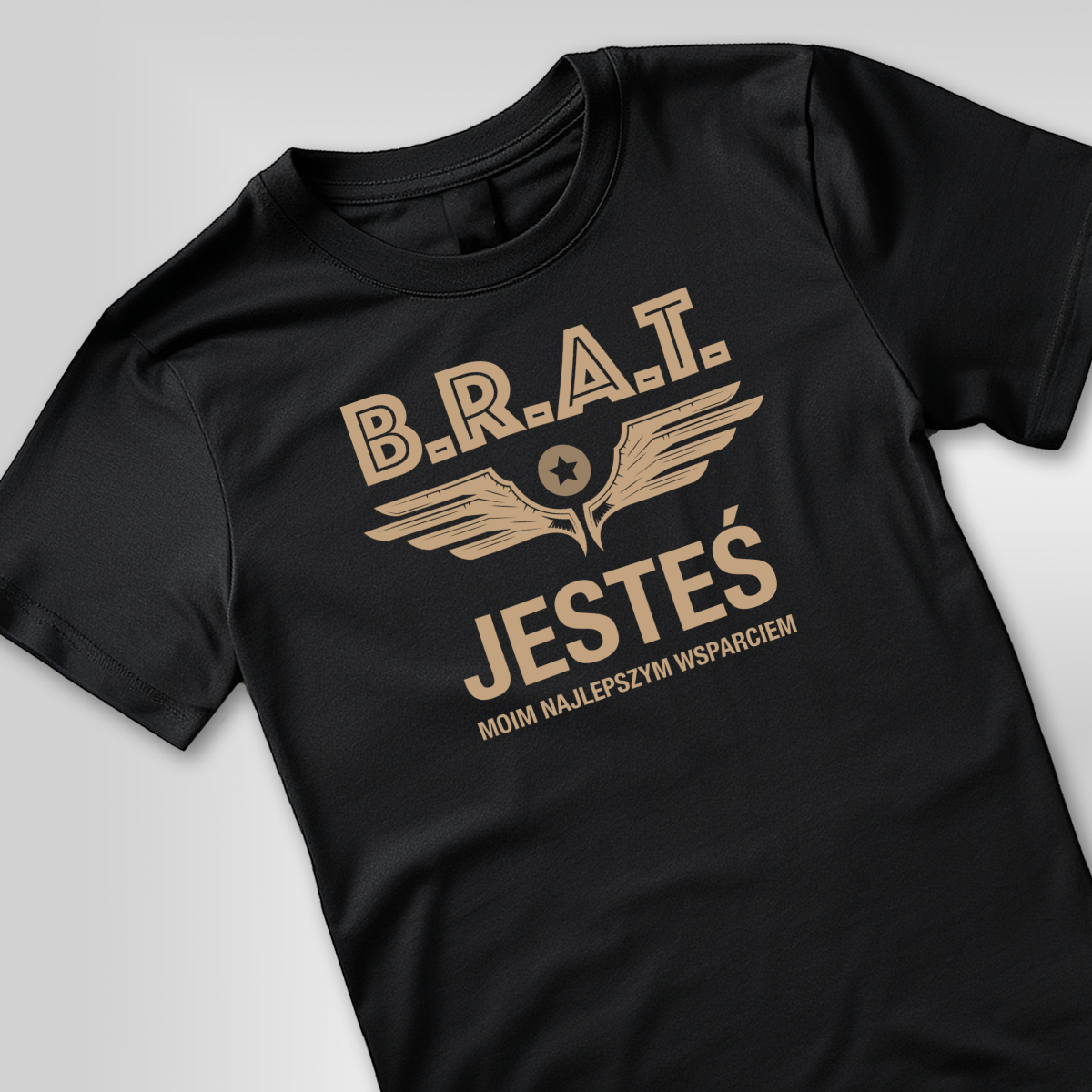 Koszulka męska z nadrukiem BRAT - prezent dla brata - Adamell.pl