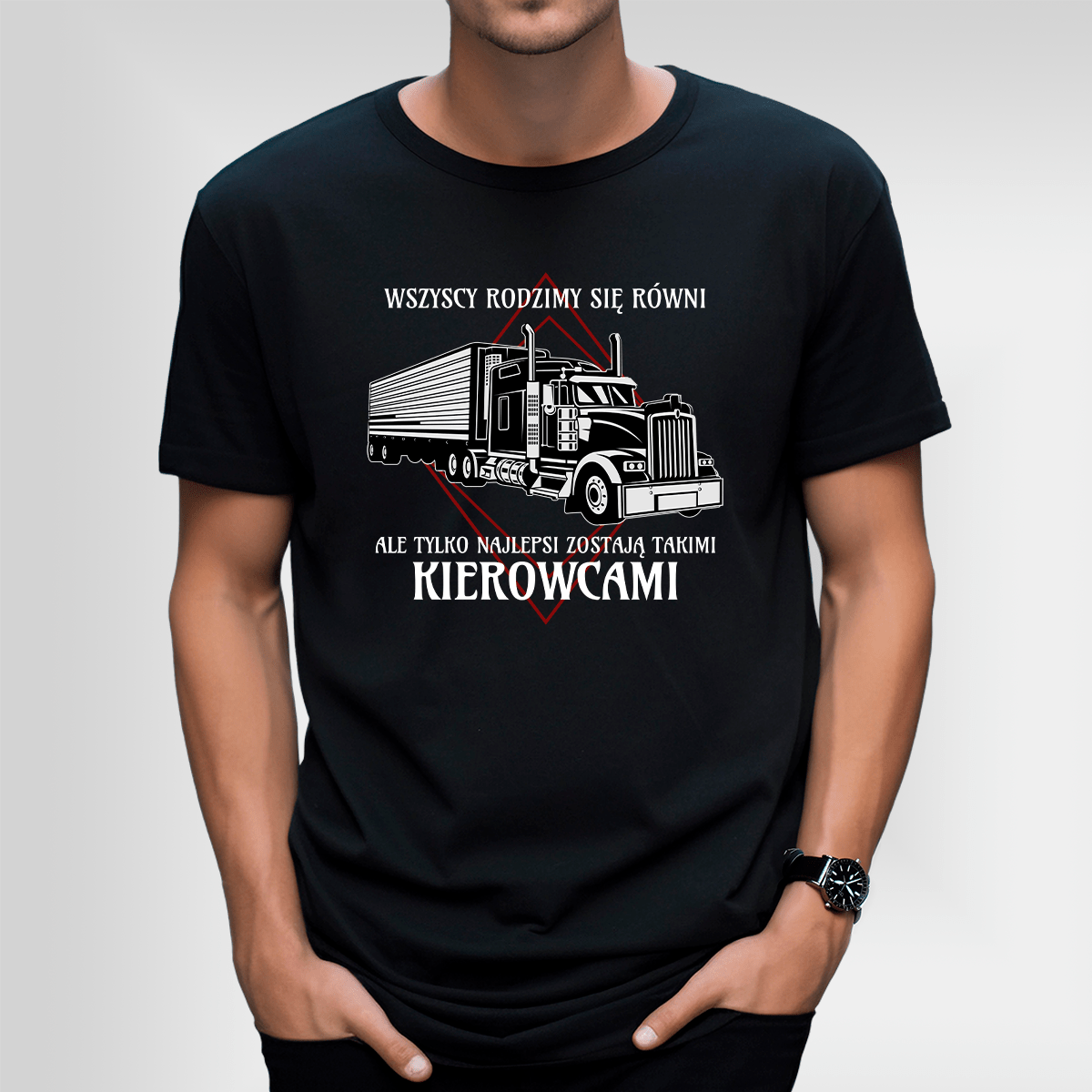 Koszulka męska z nadrukiem KIEROWCA - spersonalizowany prezent dla niego - Adamell.pl