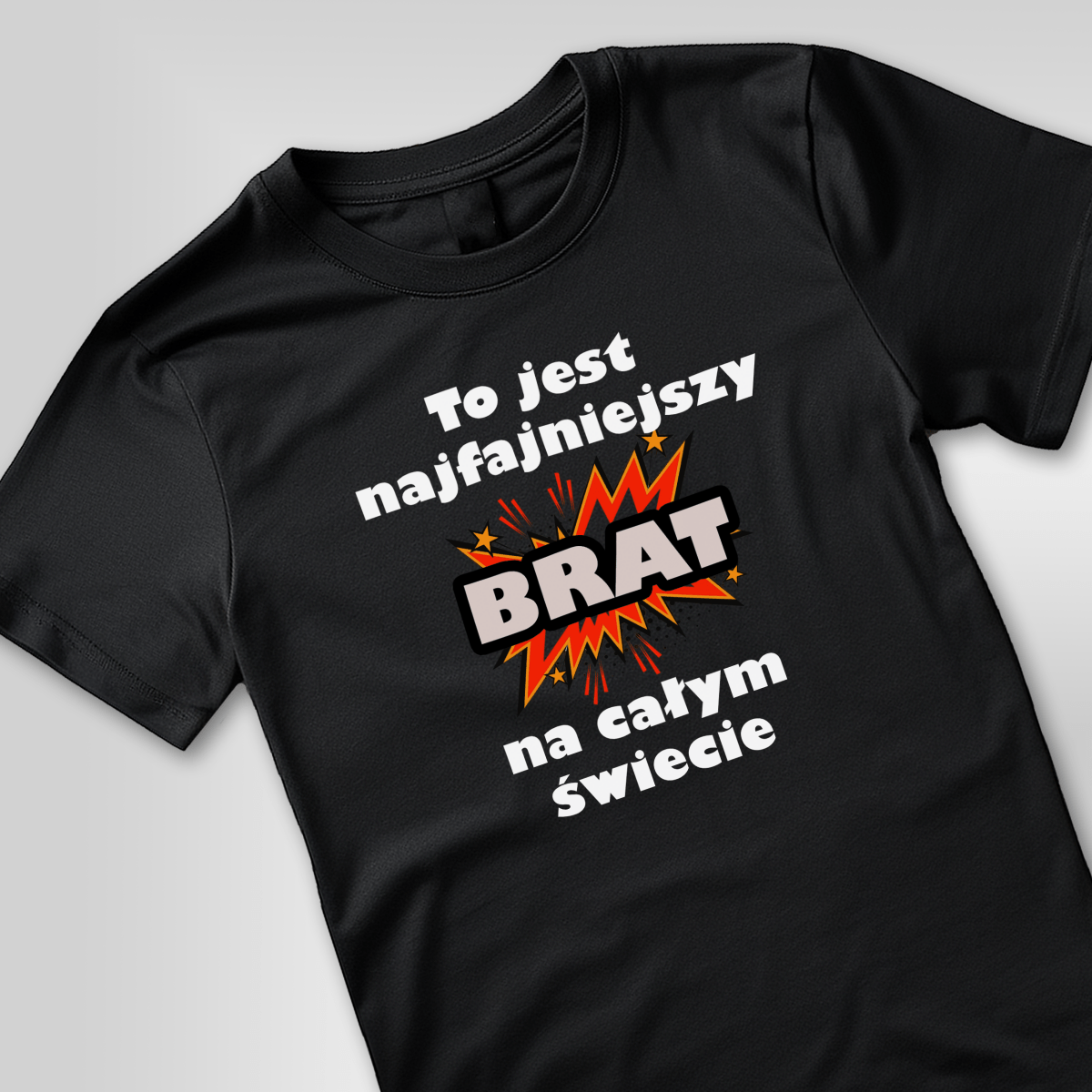 Koszulka męska z nadrukiem NAJFAJNIEJSZY BRAT - spersonalizowany prezent dla brata - Adamell.pl