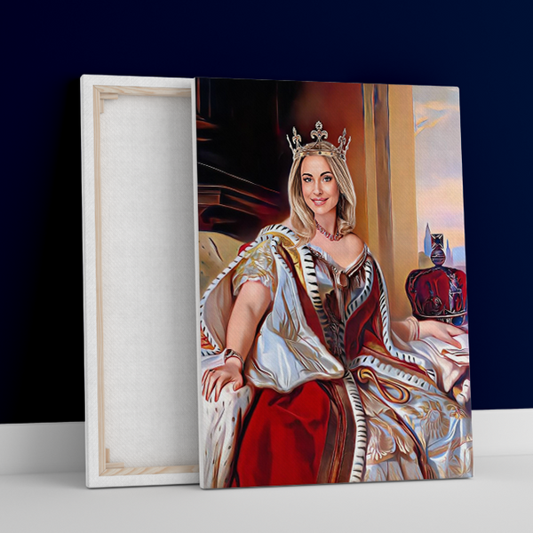 Portret historyczny królowa - druk na płótnie, spersonalizowany prezent