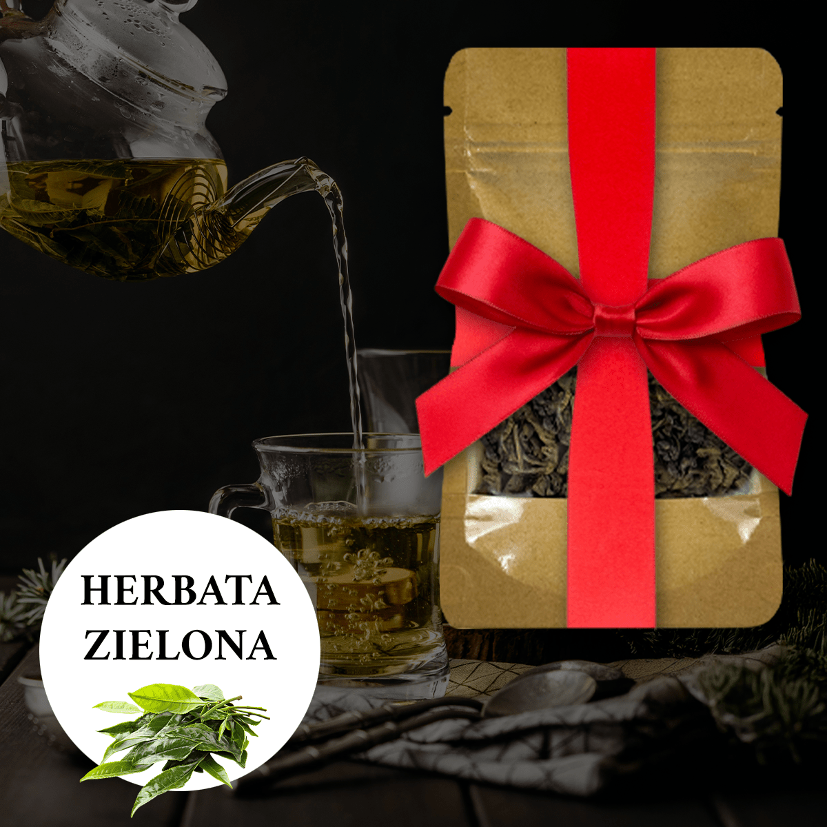 Kubek + herbata + druk na szkle ZDJĘCIA Z BABCIĄ - zestaw prezentowy Box 3 w 1, spersonalizowany prezent dla babci - Adamell.pl