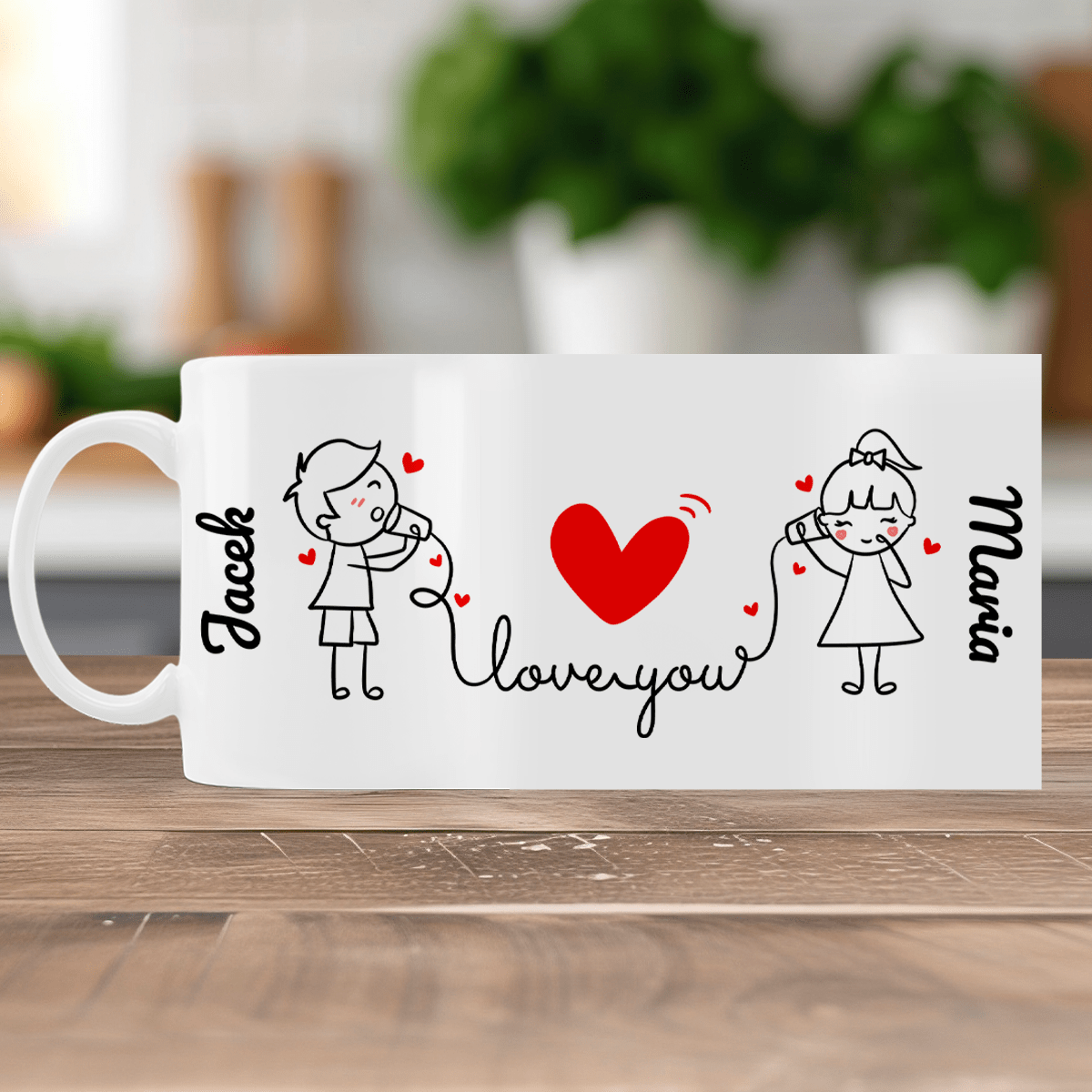 Love you imiona - 1x Kubek z nadrukiem, spersonalizowany prezent dla pary - Adamell.pl