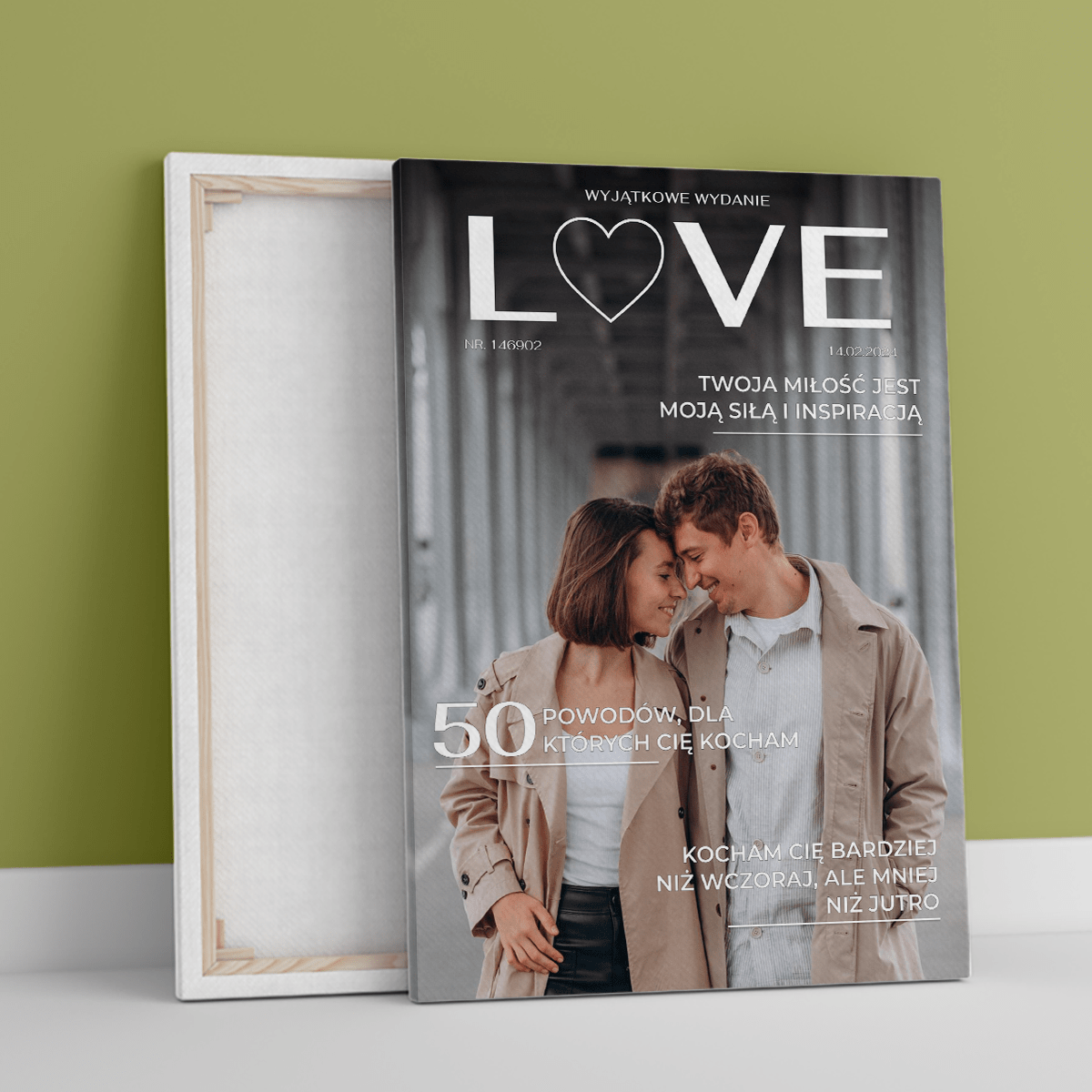 Magazyn LOVE ze zdjęciem - druk na płótnie, spersonalizowany prezent dla pary - Adamell.pl