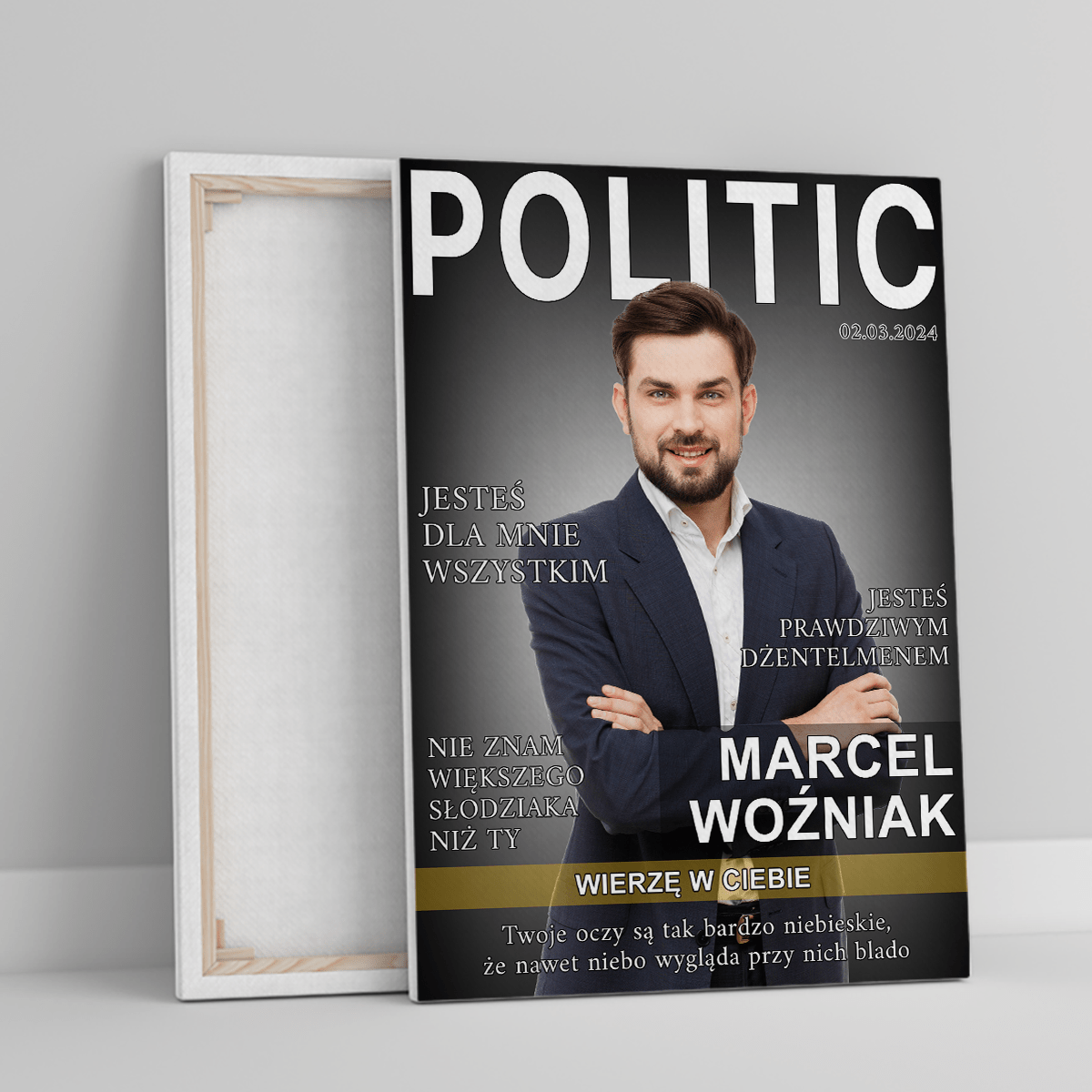 Magazyn POLITIC - druk na płótnie, spersonalizowany prezent dla niego - Adamell.pl