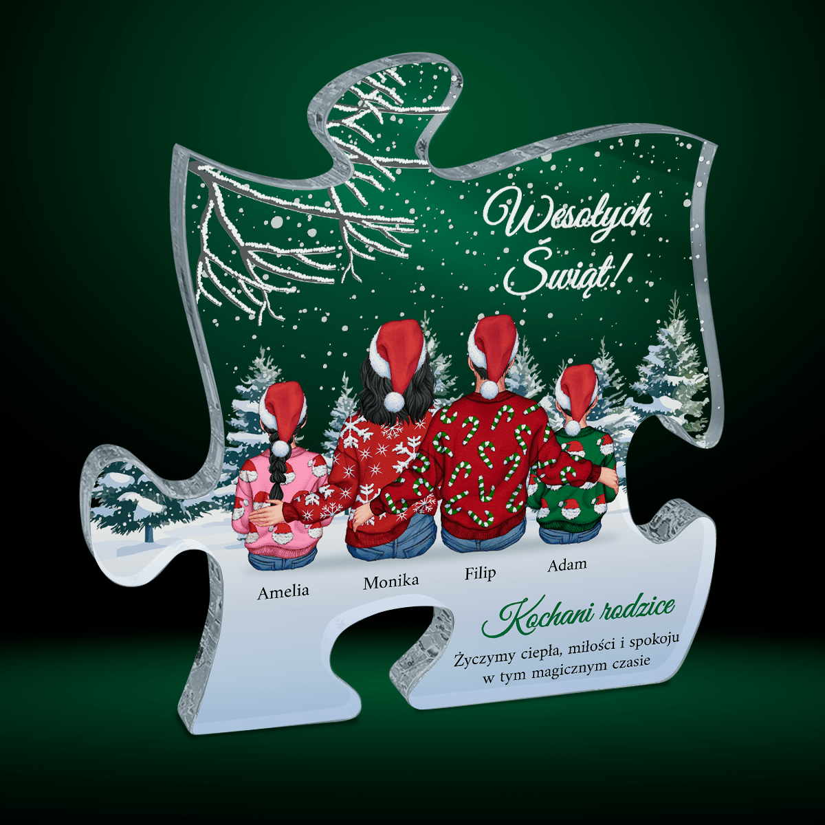Magiczny czas świąt Clipart - Druk na szkle - puzzel, spersonalizowany prezent dla rodziców - Adamell.pl