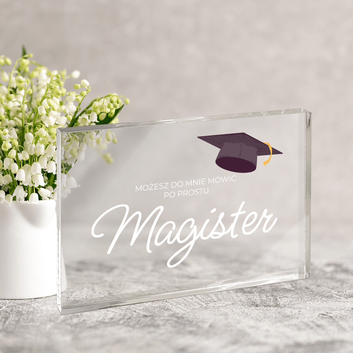 Magister - Druk na szkle, spersonalizowany prezent dla niego - Adamell.pl