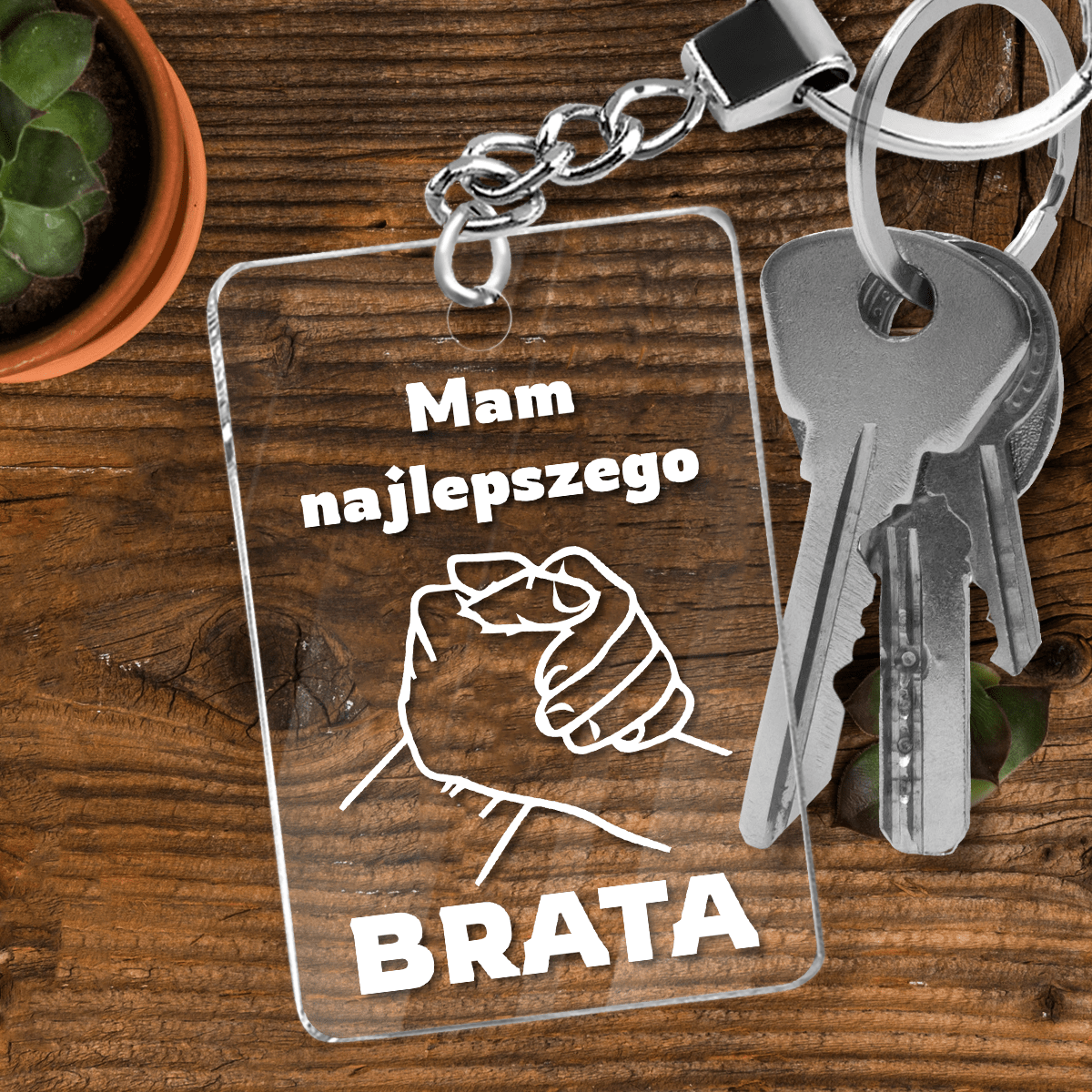 Mam najlepszego brata - brelok do kluczy, spersonalizowany prezent dla brata - Adamell.pl