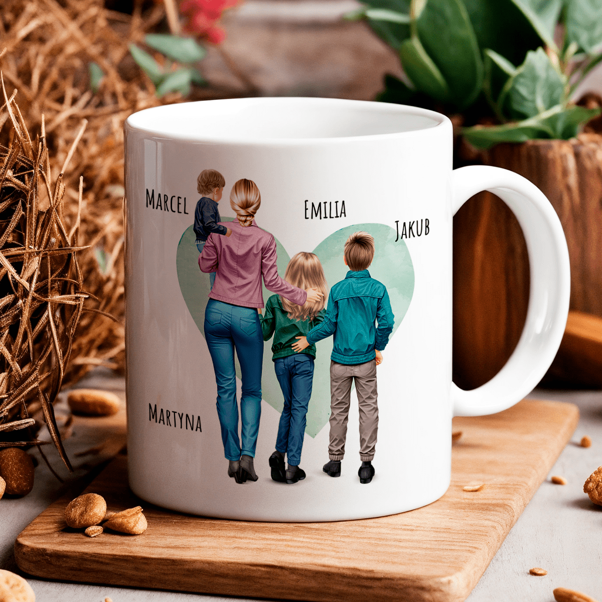 Mama ze swoimi dziećmi Clipart - 1x Kubek z nadrukiem, spersonalizowany prezent dla mamy - Adamell.pl